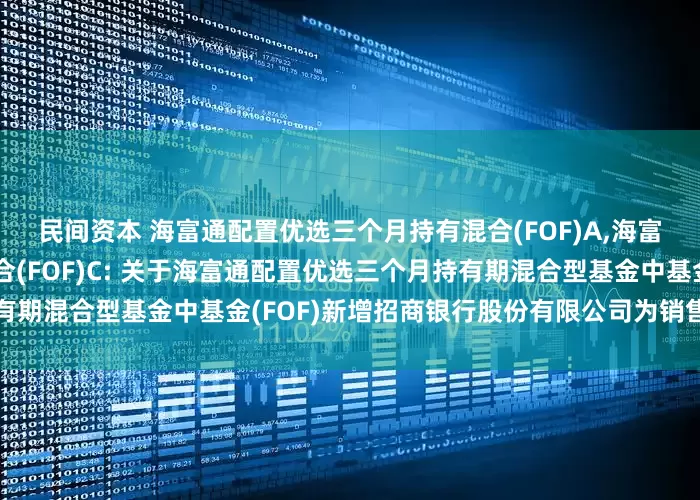 民间资本 海富通配置优选三个月持有混合(FOF)A,海富通配置优选三个月持有混合(FOF)C: 关于海富通配置优选三个月持有期混合型基金中基金(FOF)新增招商银行股份有限公司为销售机构的公告
