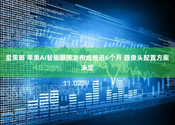 爱策略 苹果AI智能眼镜发布或推迟6个月 摄像头配置方案未定